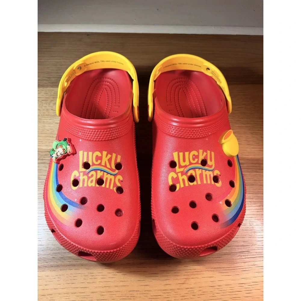 Crocs Lucky Charms Limited Edition Red Mens 7 Womens 9 Slip On